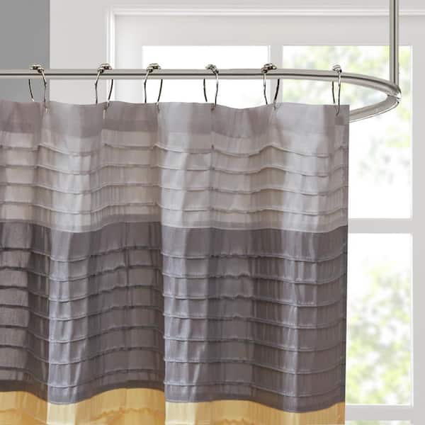 Details about   Madison Park Amherst Bathroom Shower Faux Silk Pieced Striped Modern Microfiber 