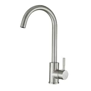 Single Handle Deck Mount Standard Kitchen Faucet, Bar Faucet Kitchen Faucet in Brushed Nickel