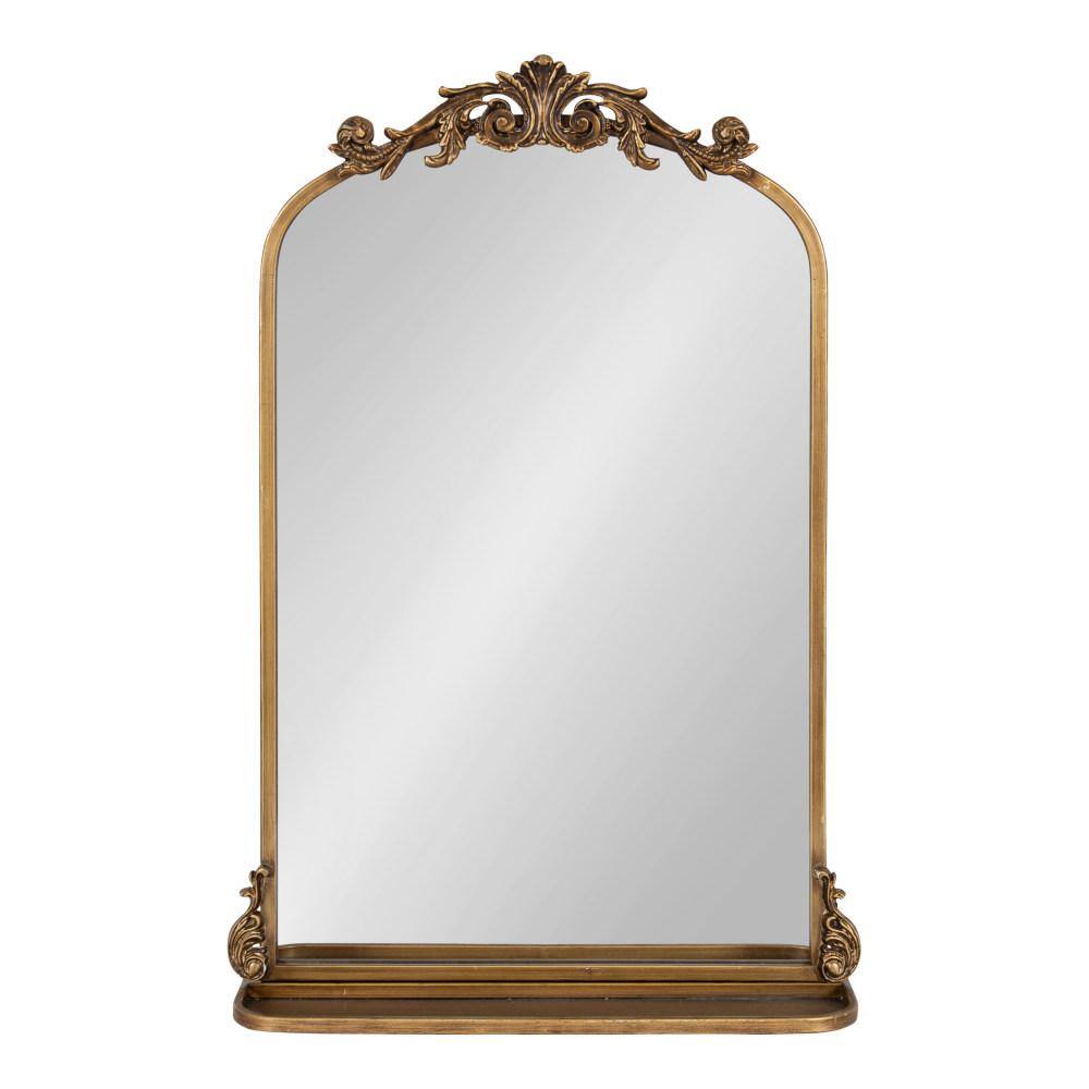 Arendahl Vintage Arch Mirror with Ornate Gold Frame and Shelf