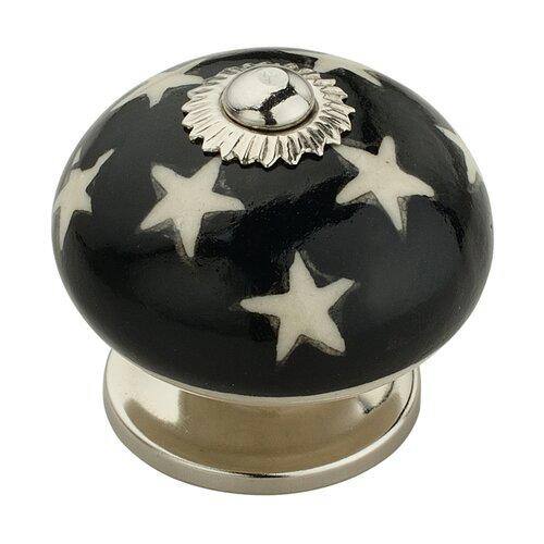 Hand-Painted Ceramic Round Knob with Mounting Hardware