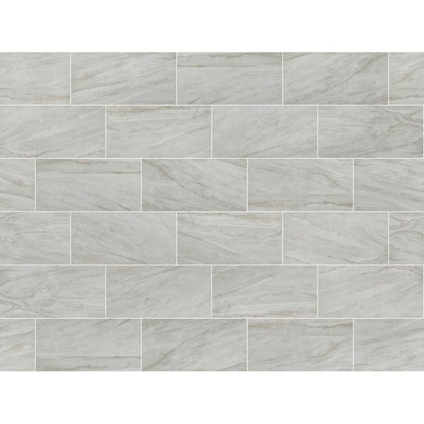 Vigo Gris 12 in. x 24 in. Matte Ceramic Marble Look Floor and Wall Tile (16 sq. ft. /Case)