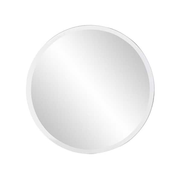 HomeRoots 12 in. W x 12 in. H Glass White Decorative Mirror