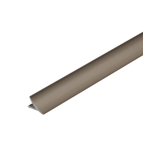 T-Cove 0 in. D x 0.63 in. W x 8.2 in. L Connection Wall/Flr Alum Brushed Nickel/Titanium Molding and Transition Trim