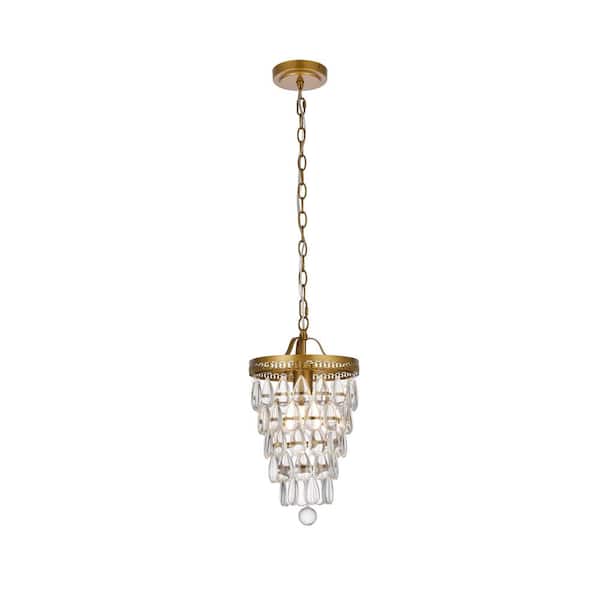 Unbranded Home Living 40-Watt 1-Light Brass Pendant Light with No Shade, No Bulbs Included