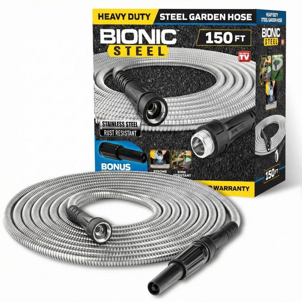 5/8 in. Dia. x 150 ft. Heavy-Duty Stainless Steel Garden Hose price history on PriceWatchPro