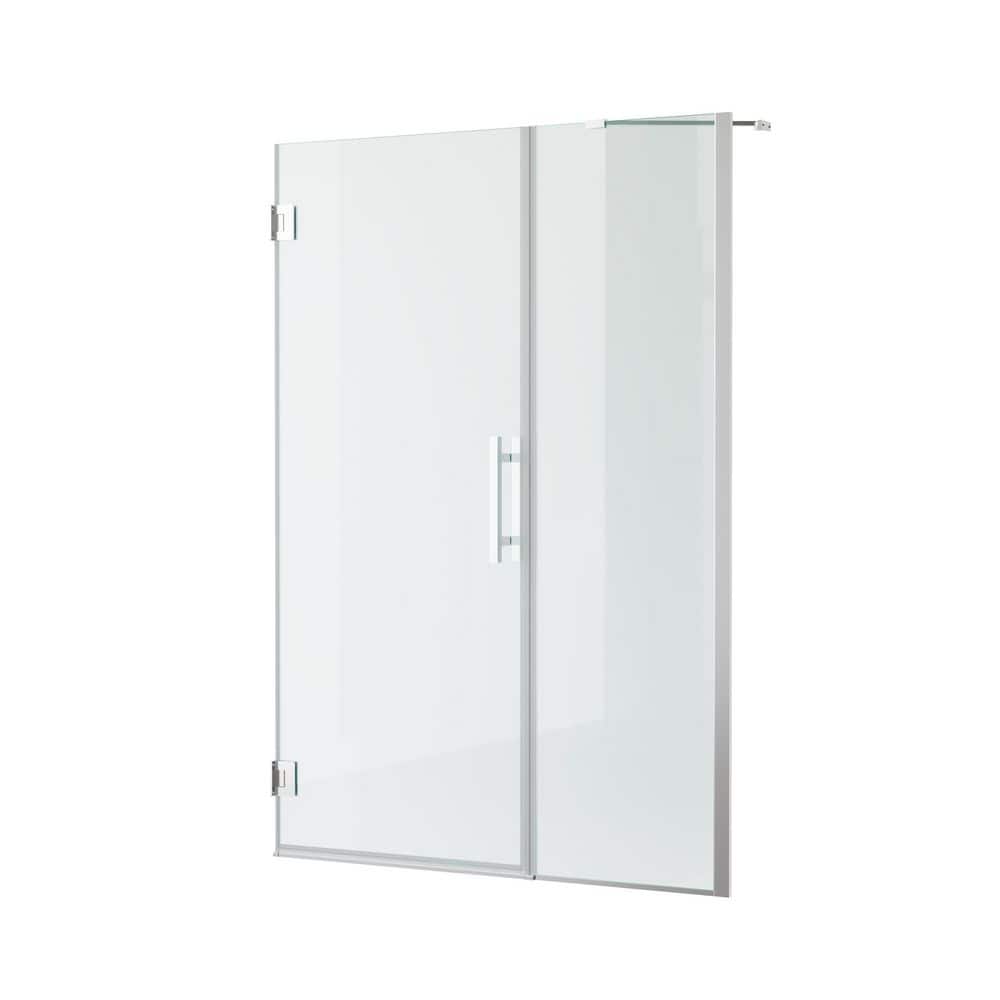 57 to 58 in. W x 72 in. H Hinged Frameless Shower Door in Chrome with 10mm Tempered Glass, Double-Sided Easy-Clean price history on PriceWatchPro