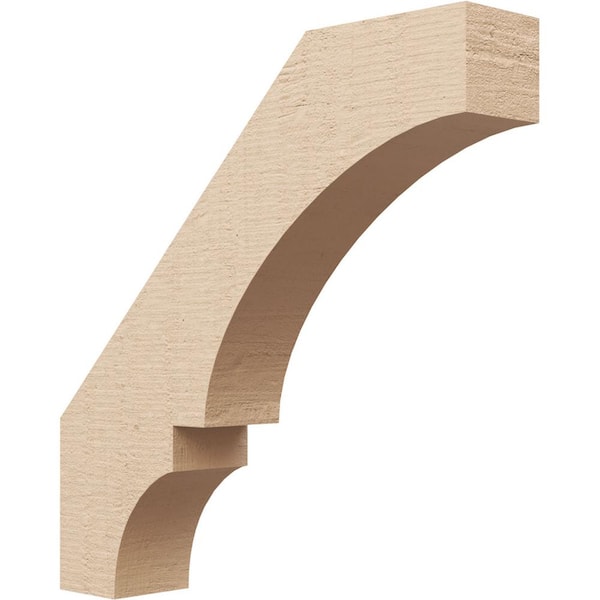 Ekena Millwork 3 in. x 16 in. x 16 in. Balboa Rough Cedar Woodgrain Timberthane Polyurethane Knee Brace, Primed