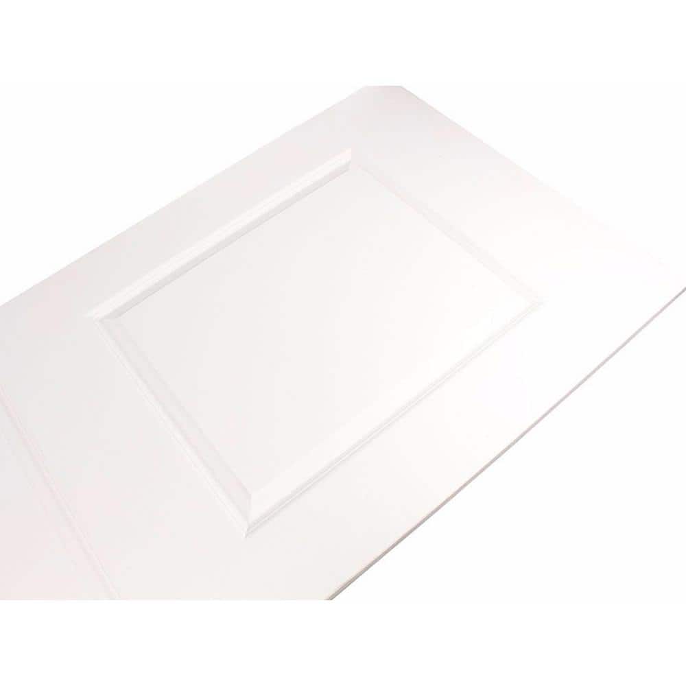 Primed White MDF Raised 2 Panel Sliding Barn Door with Brown Hardware