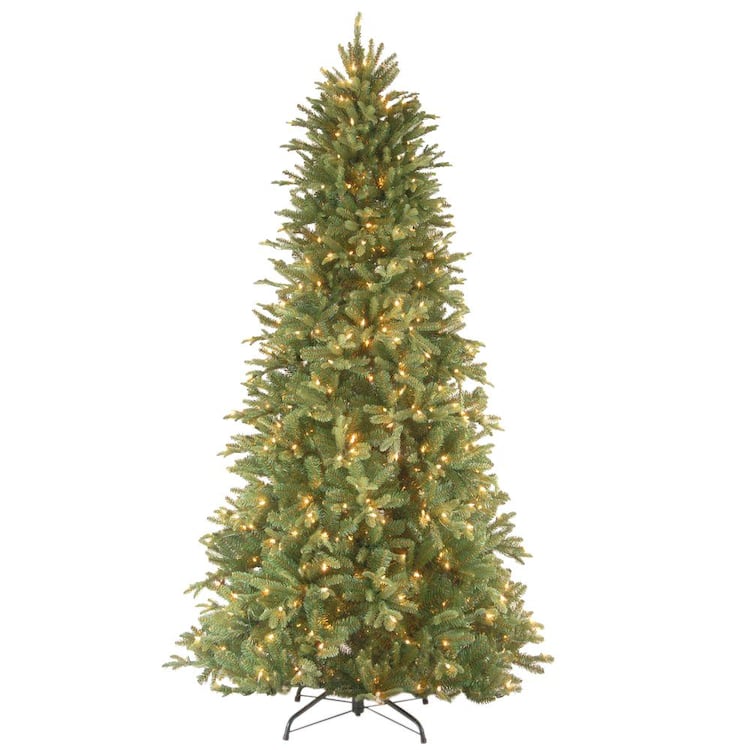 National Tree Company 7-1/2 ft. Feel Real Tiffany Fir Slim Hinged Artificial Christmas Tree with 600 Clear Lights