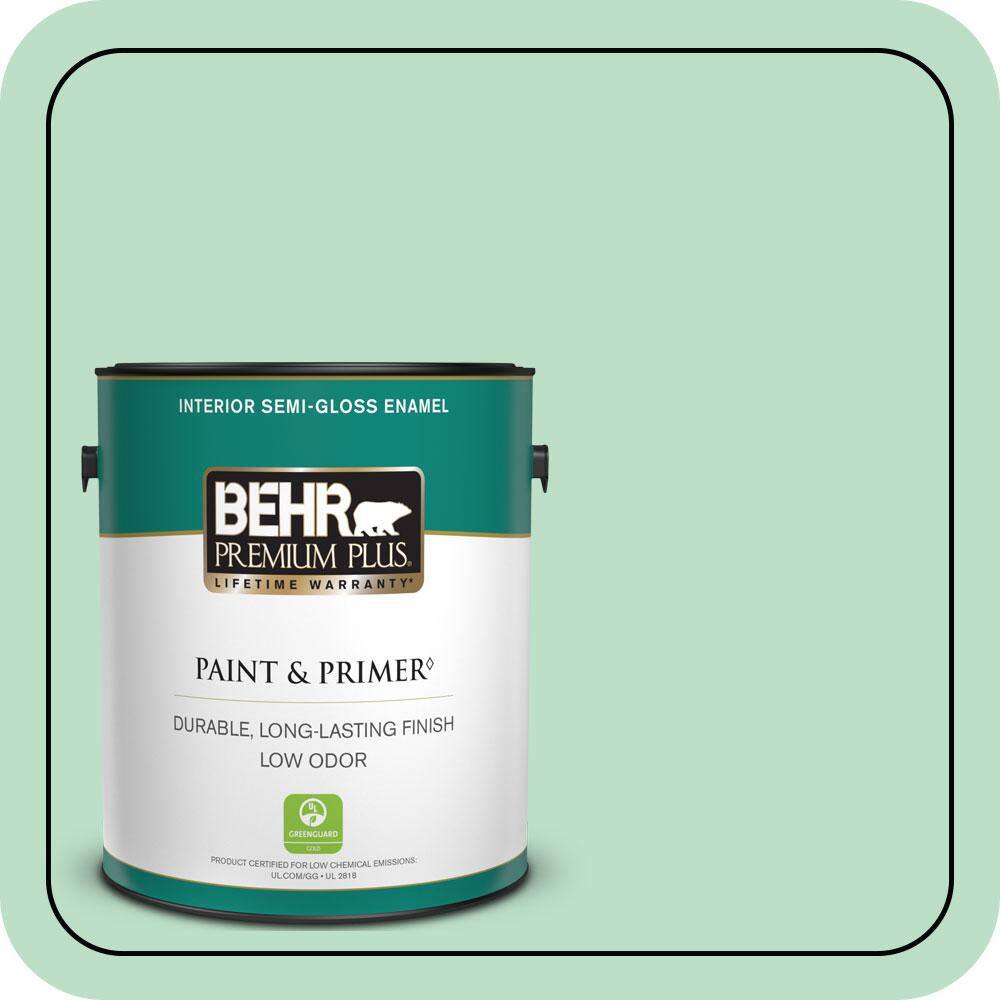 1 gal. #470C-3 Spirited Green Semi-Gloss Enamel Low Odor Interior Paint & Primer price history on PriceWatchPro