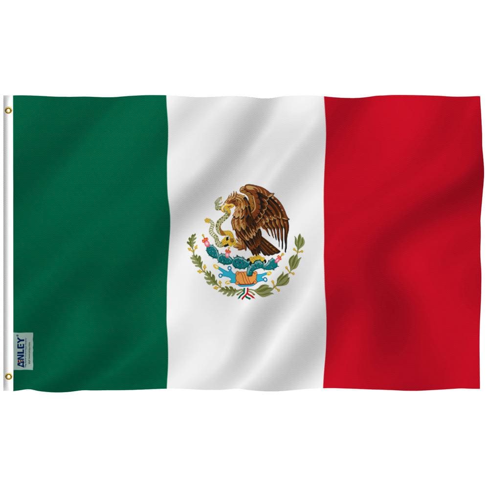 Fly Breeze 3 ft. x 5 ft. Polyester Mexican Flag 2-Sided Flags Banner with B