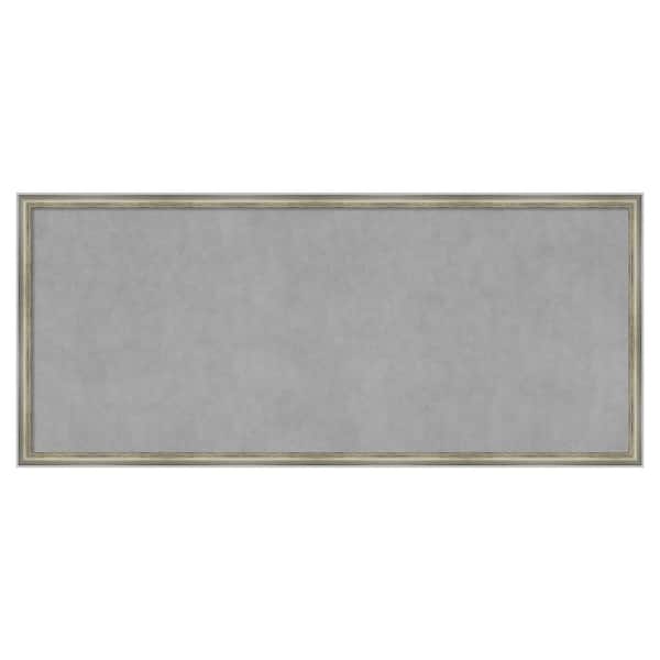 Amanti Art Salon Scoop Silver 50 in. x 22 in. Framed Magnetic Board
