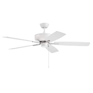 Pro Plus 52 in. Indoor Dual Mount 3-Speed Reversible Motor Ceiling Fan in White and Polished Nickel Finish