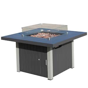 Jack Gray Square Aluminum Outdoor Fire Pit Table