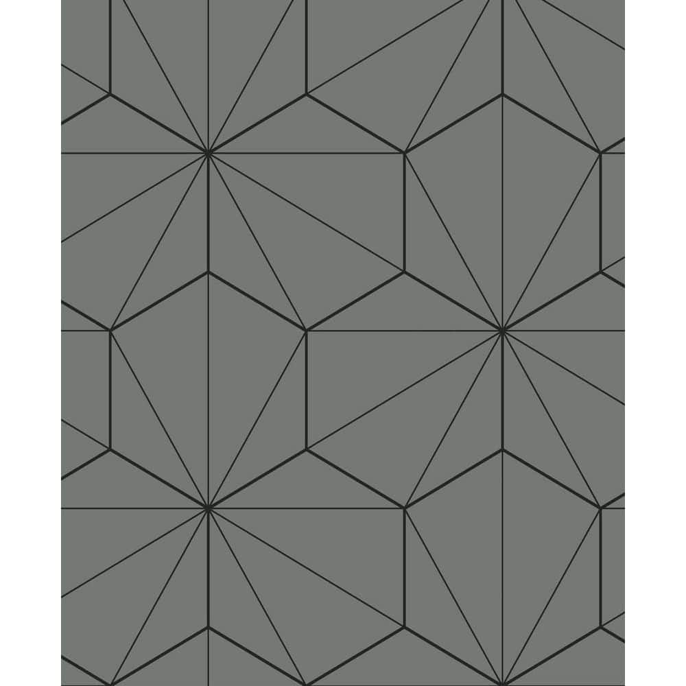 Pavestone and Ebony Hedron Geometric Unpasted Nonwoven Paper Wallpaper Roll 57.5 sq. ft. price history on PriceWatchPro