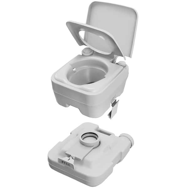 DEXTRUS 4.5 Gal. White Portable Toilet No Leakage Outdoor Camping Flush  Toilet with Waste Tank HDPT0005901AV - The Home Depot