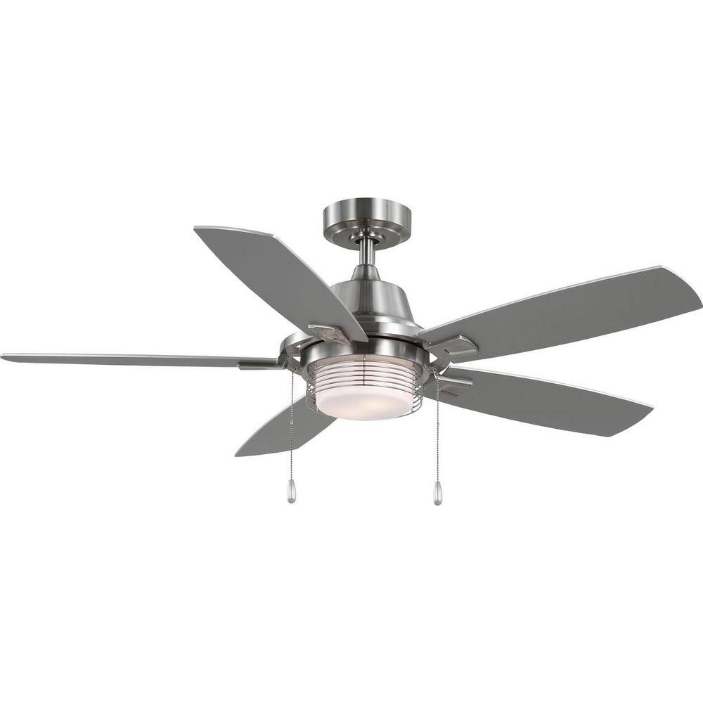 Freestone 52" Brushed Nickel Ceiling Fan with Reversible Blades and Lighting