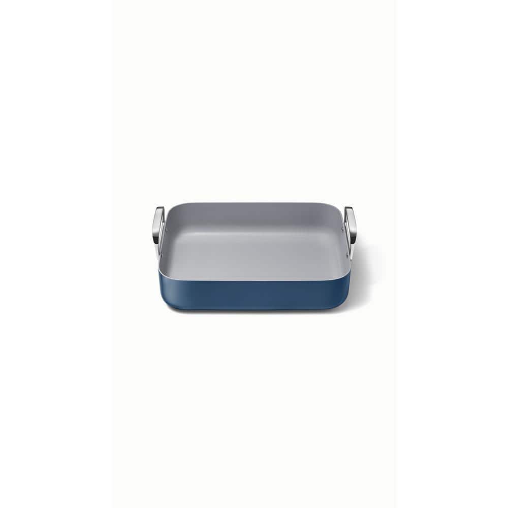 Navy Blue Ceramic Nonstick Square Roasting Pan with Rack