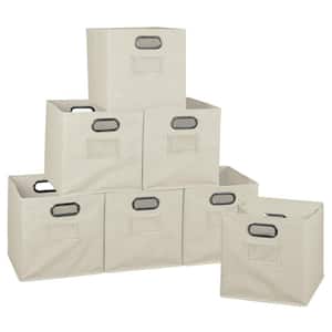 12 in. H x 12 in. W x 12 in. D Brown Fabric Cube Storage Bin 12-Pack