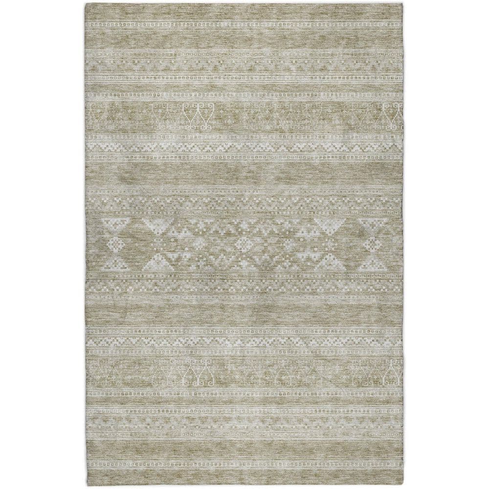 Dream Shag Premium Machine Washable Abstract ADS714 Khaki 3 ft. x 5 ft. Area Rug price history on PriceWatchPro