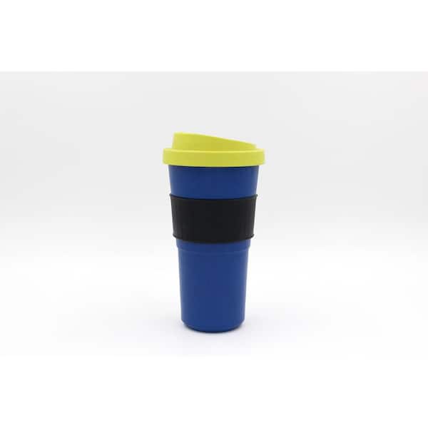 Ecosoulife Sky Blue+Lime Lid Bamboo 20 oz. Cup (2-Pack)