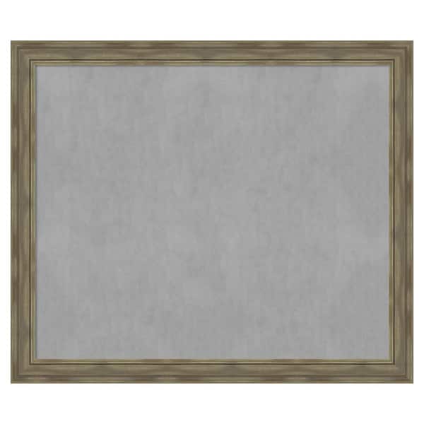 Amanti Art Alexandria Greywash 54 in. x 46 in. Framed Magnetic Board