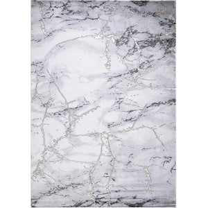 BrightonCollection Dallas Gray 7 ft. x 9 ft. Abstract Area Rug