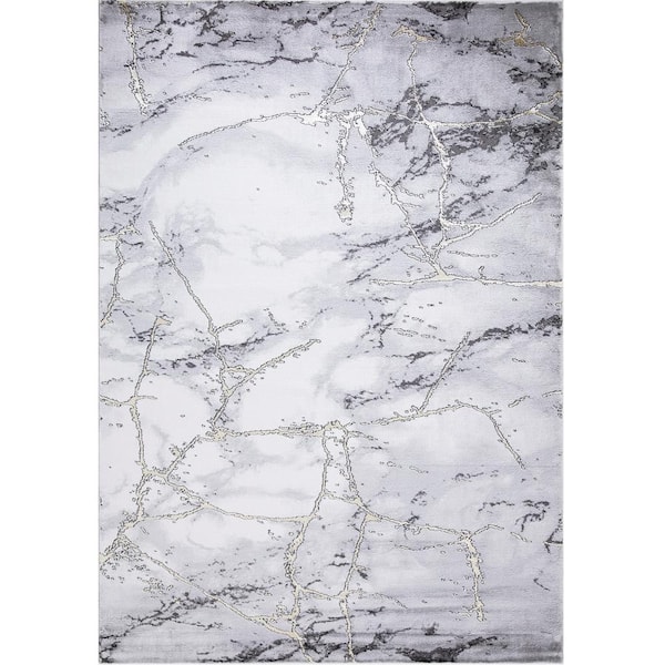 Concord Global Trading BrightonCollection Dallas Gray 8 ft. x 11 ft. Abstract Area Rug