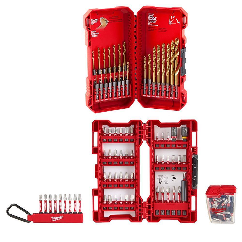 Milwaukee SHOCKWAVE Impact Duty Titanium Drill Bit Set W/1/2 in. Drive SAE Deep Well Impact