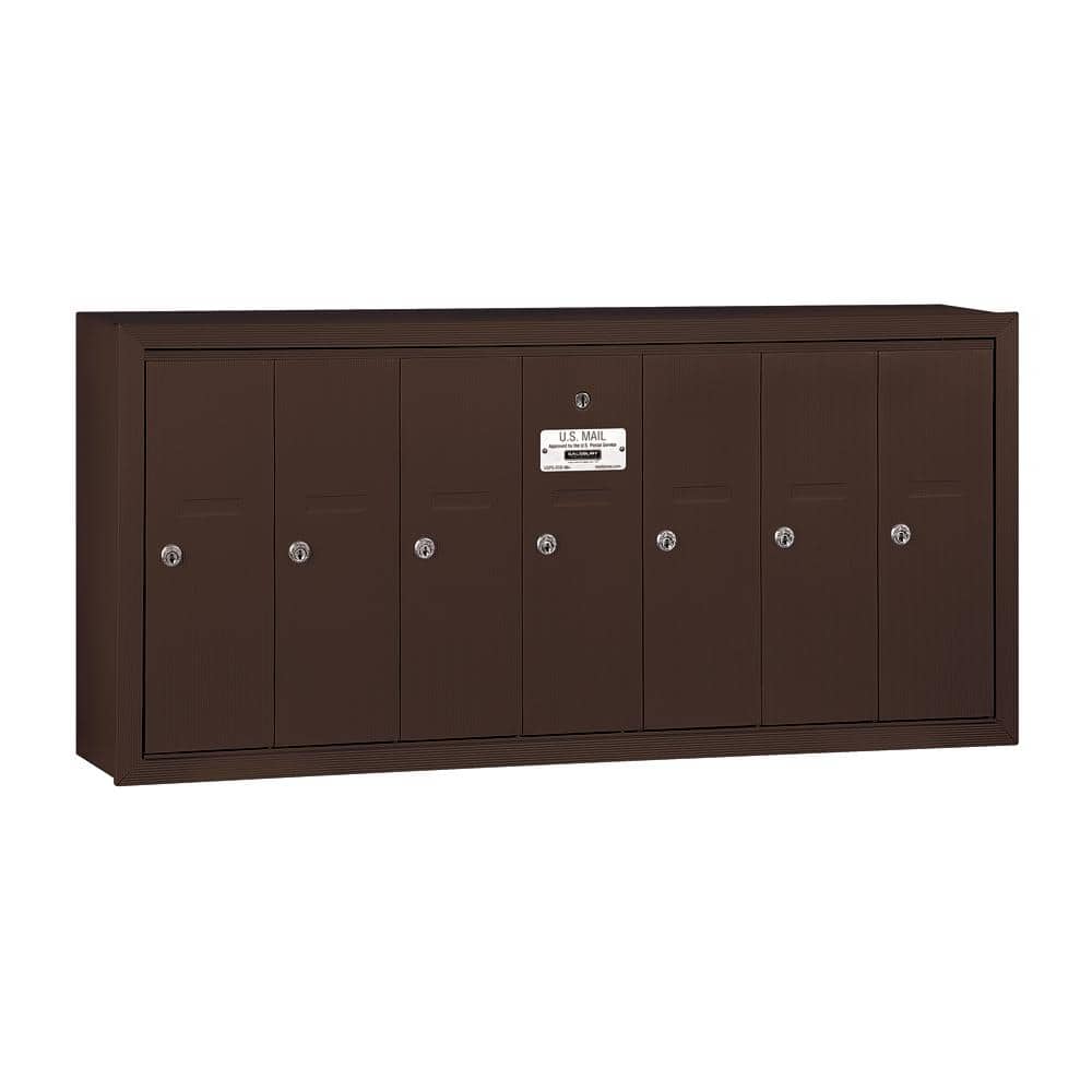 Bronze Surface-Mounted USPS Access Vertical Mailbox with 7 Door