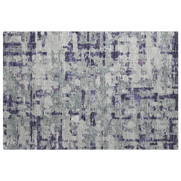 Dream Shag Premium Machine Washable Abstract ADS76 Purple 3 ft. x 4 ft. Area Rug