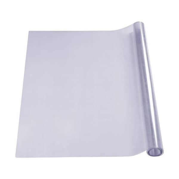 36 in. W x 72 in. L Transparent Solid PVC Table Cover Protector, Waterproof Anti‑Scratch Cuttable Desk Pad (Set of 1)
