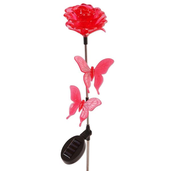 Exhart Solar Rose 3-tier Garden Stake (3 pack)-DISCONTINUED