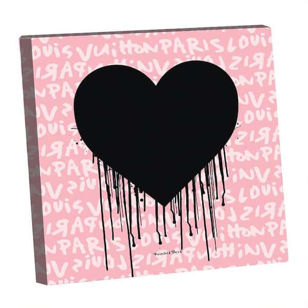 VENICE BEACH Collections Fashion Dripping Heart by Fairchild Paris 1-Piece Unframed Abstract Poster Art Print 14 in. x 14 in.