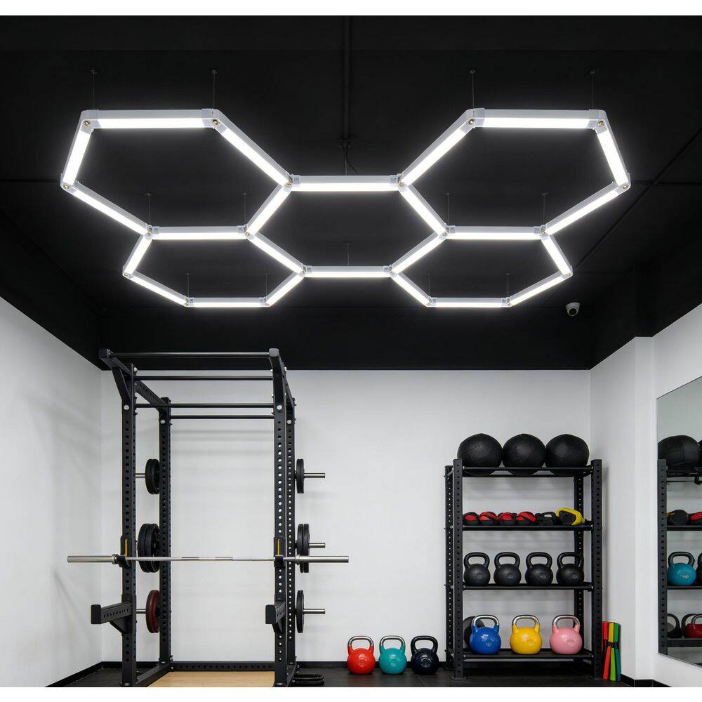 WYZM 7.92 ft. 168-Watt 20160LM, 5-Grids Hexagon Led Light, 5000 K