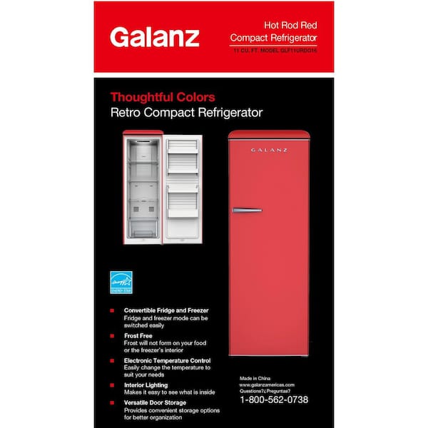 Galanz Convertible Refrigerator/Freezer with Digital Temperature Control,  11-cu.ft. Red