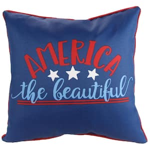 18 in. L x 18 in. W x 5 in. T Reversible Outdoor Throw Pillow in America the Beautiful