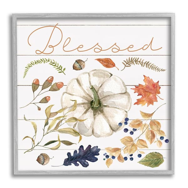 Stupell Industries Blessed Fall Botanicals by Livi Finn 1-Piece Framed Graphic Print Nature Poster Art Print 24 in. x 24 in.