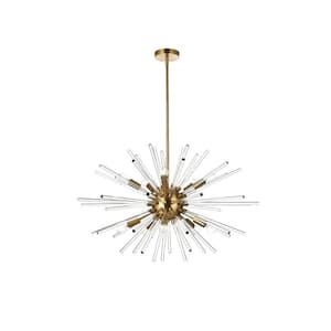 Timeless Home 32 in. 10-Light Gold Pendant Light