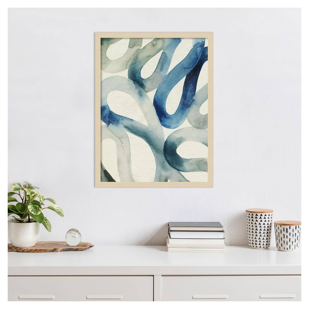 Grace Popp Water and Sand II Blue and Gray Framed Abstract Print