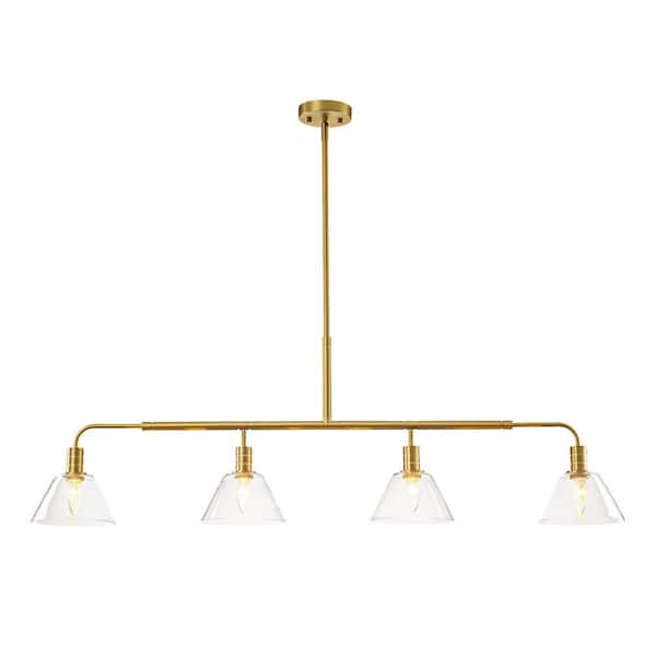 Rennnsan Lirra 49.4 in. 4-Light Brushed Gold Transitional Linear