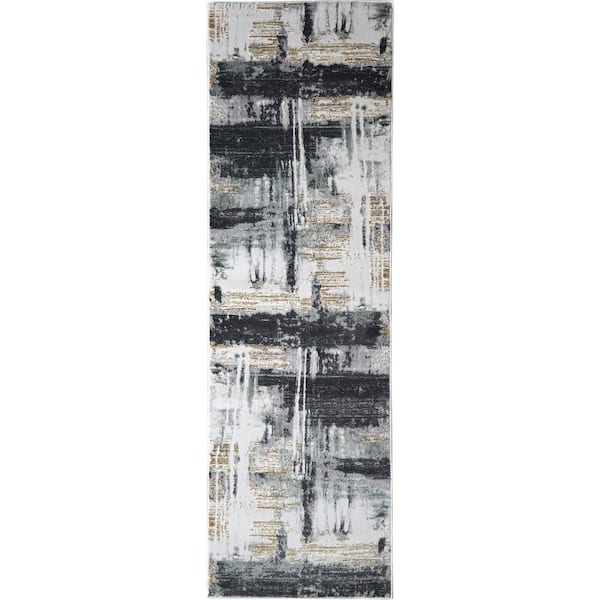 Home Dynamix Christian Siriano Surface Hemingway Light Gray 2 ft. 2 in. x 7 ft. 2 in. Indoor Runner Rug