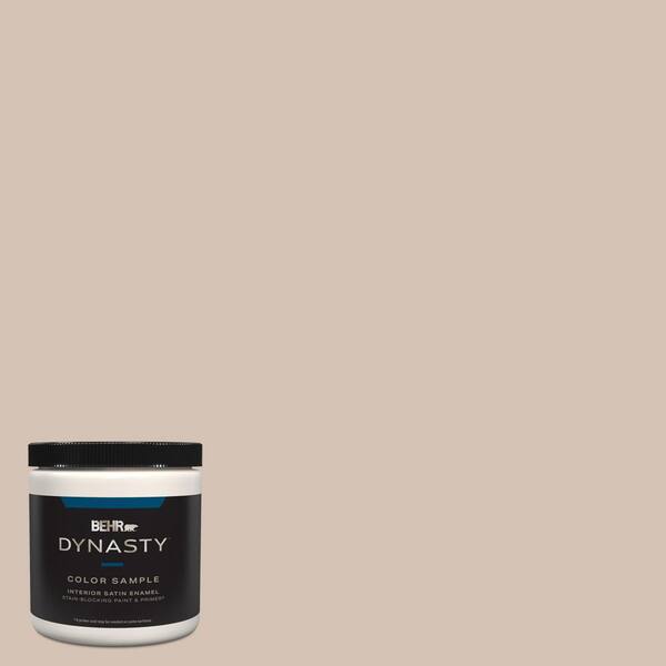 BEHR DYNASTY 8 oz. #BIC-02 Hazy Taupe Satin Enamel Stain-Blocking ...