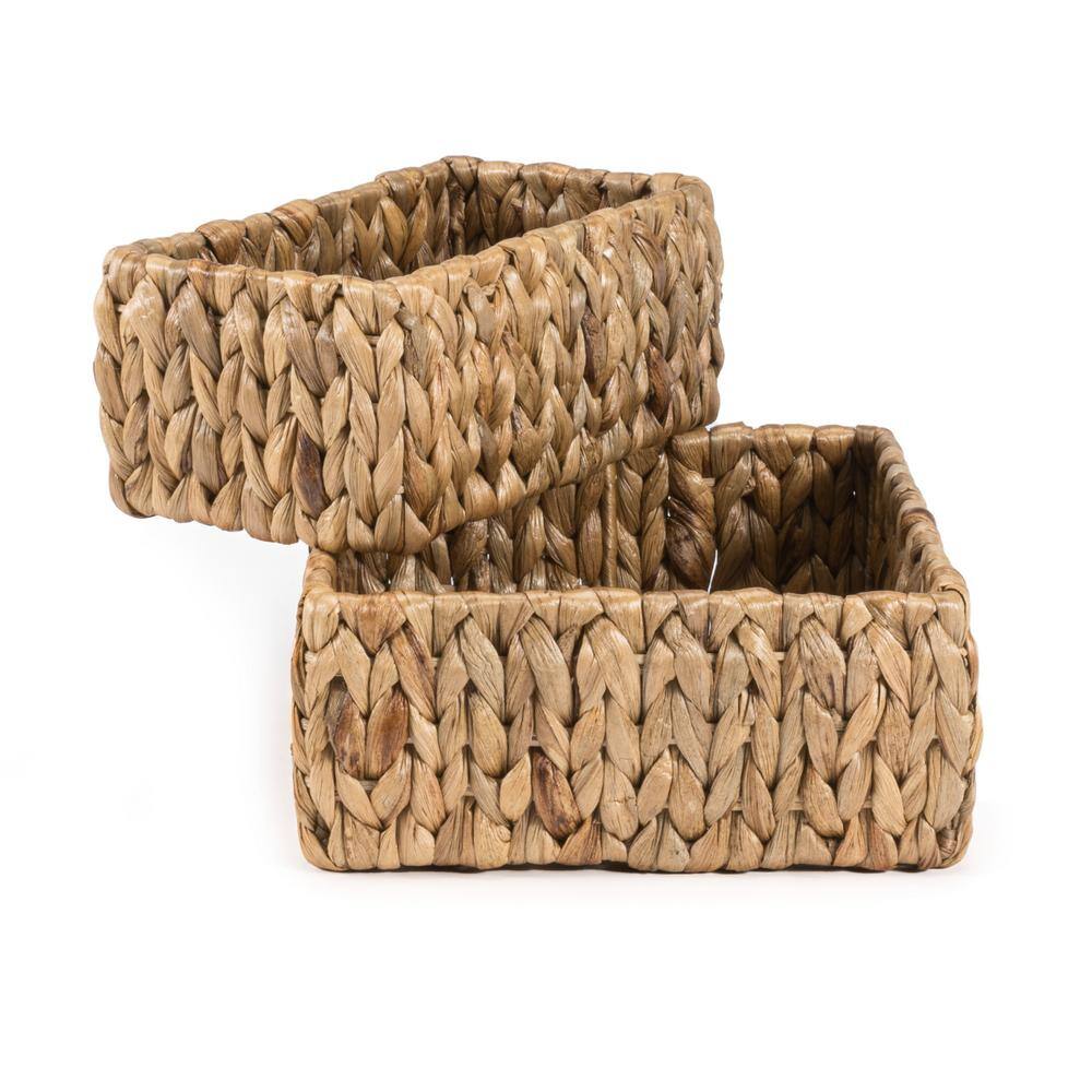Natural Hand-Woven Hyacinth Nesting Storage Baskets, Set of 3
