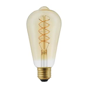 40-Watt Equivalent ST19 Dimmable Fine Bendy Filament LED Vintage Edison Light Bulb Amber (1-Pack)
