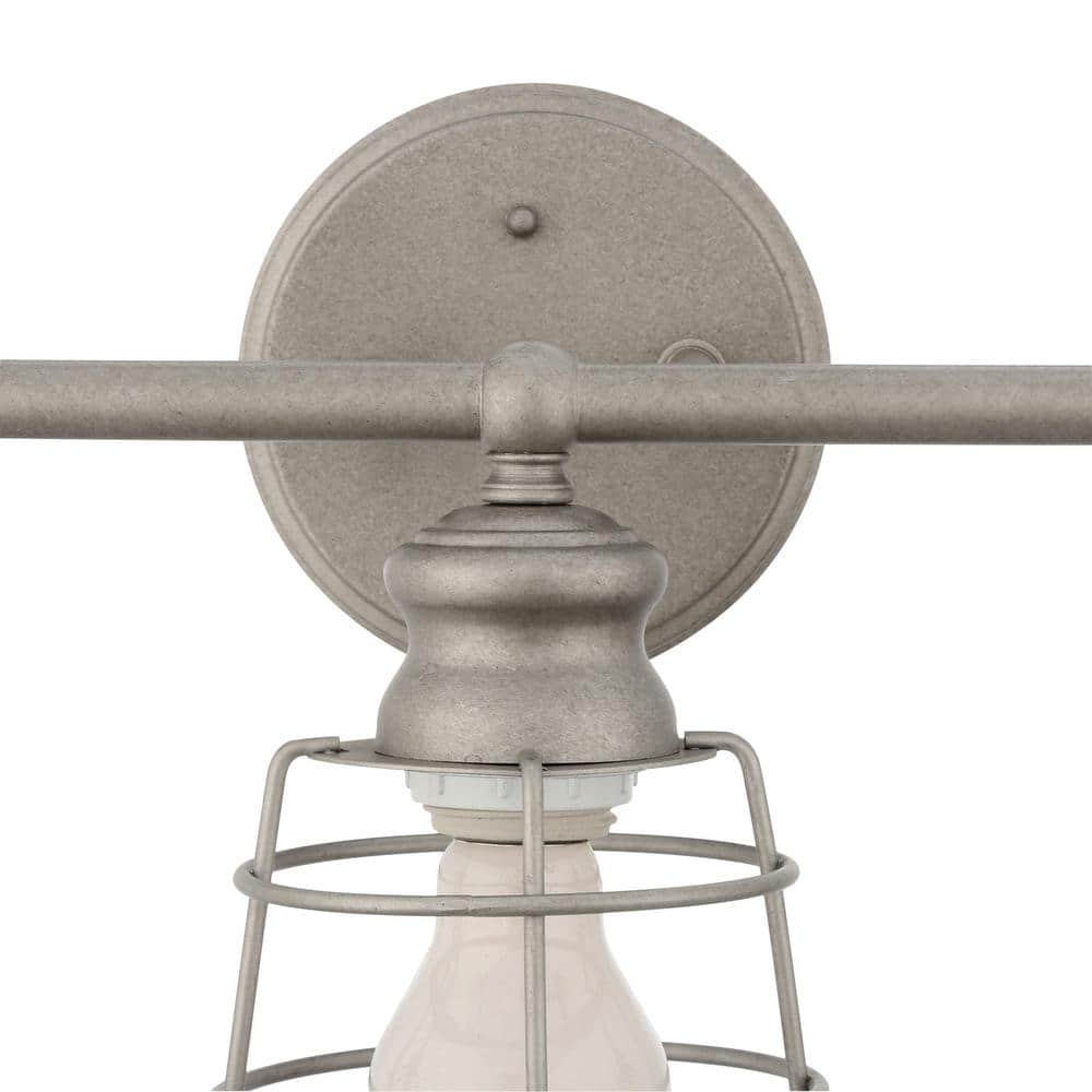 Galvanized Steel Industrial 3-Light Bathroom Vanity Fixture