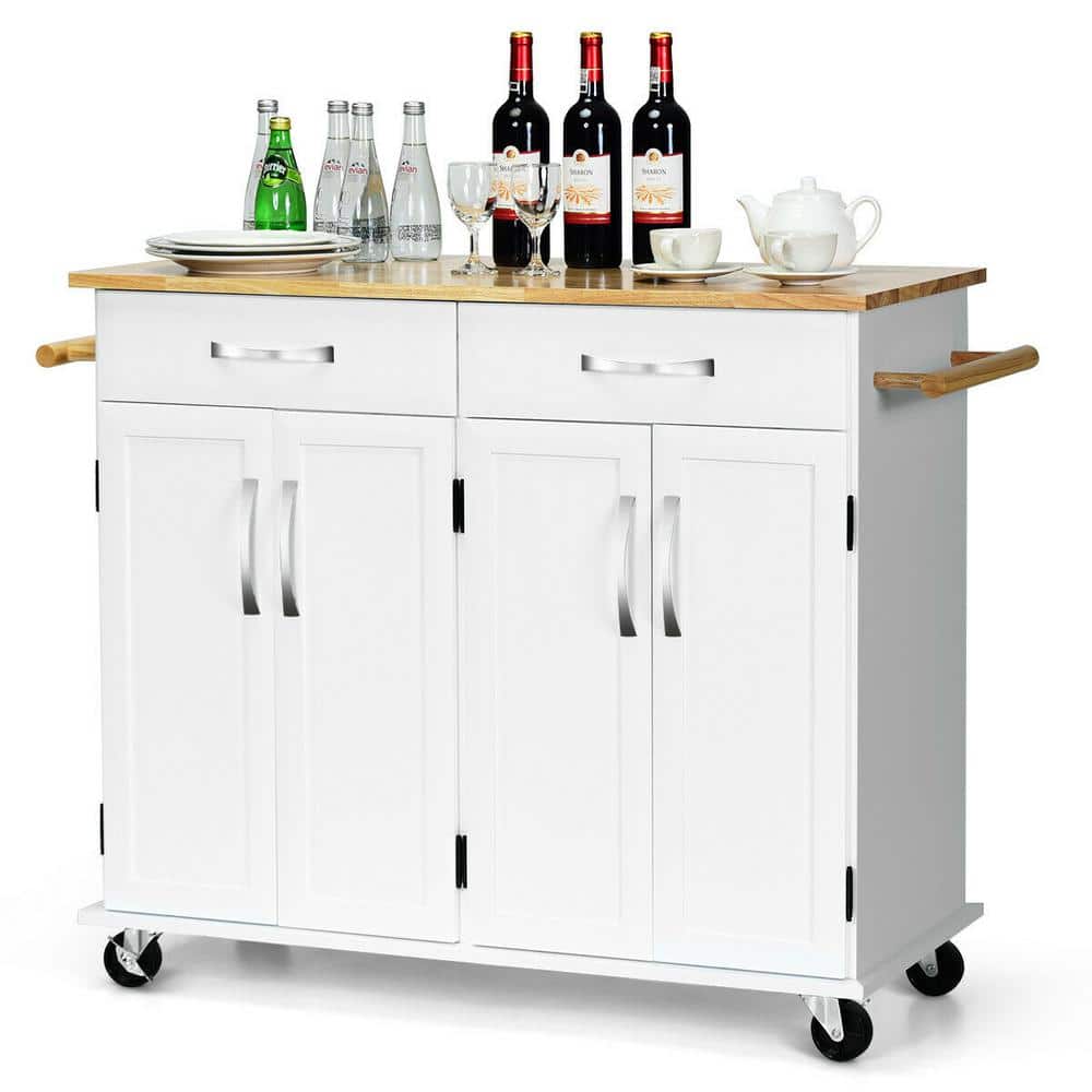 Modern Wood Kitchen Cart, White - Yahoo Shopping