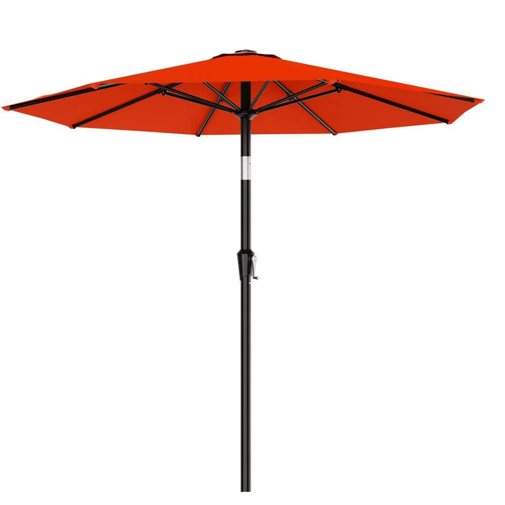 9 ft. Alloy Steel Patio Umbrella in Orange with Push Button Tilt, Crank and 8 Sturdy Ribs for Garden, Backyard, Pool price history on PriceWatchPro