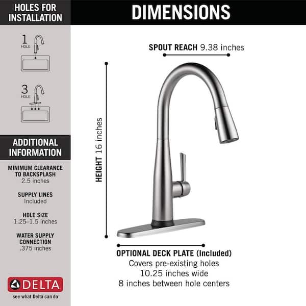 Essa Touch2O Technology Single-Handle Pull-Down Sprayer Kitchen Faucet with MagnaTite Docking in Arctic Stainless