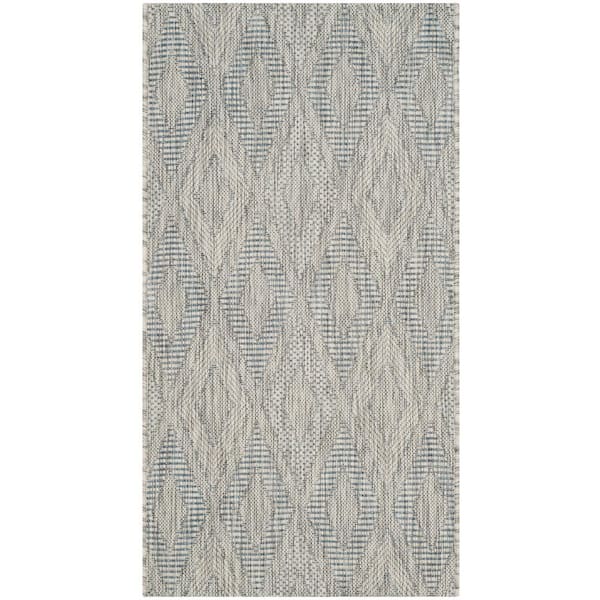 SAFAVIEH Courtyard Gray Doormat 2 ft. x 4 ft. Solid Indoor/Outdoor Patio Area Rug
